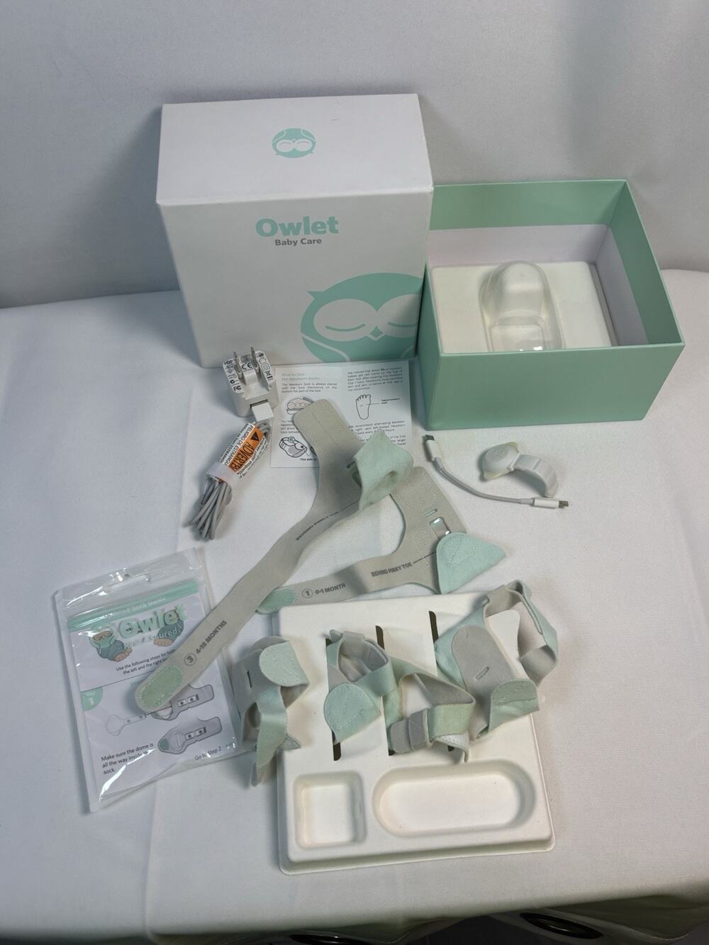 Owlet Smart Sock Baby Monitor Parts Sensor Socks Charger Box No Base
